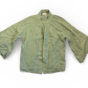 Lara Guidotti 100% Linen Kimono Women’s One Size Army Green Made in Italy READ